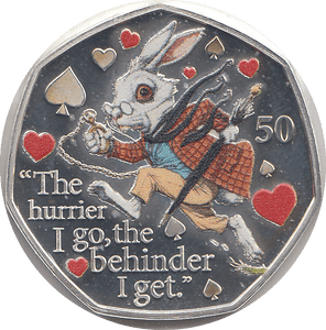 2021 50P THE WHITE RABBIT ISLE OF MAN SILVER ( PROOF ) - 50P REGIONAL ISSUES - Cambridgeshire Coins