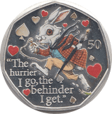 2021 50P THE WHITE RABBIT ISLE OF MAN SILVER ( PROOF ) - 50P REGIONAL ISSUES - Cambridgeshire Coins