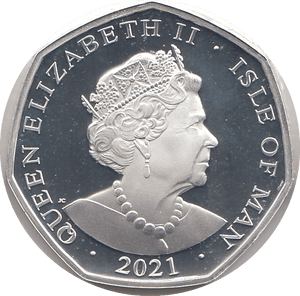 2021 50P THE WHITE RABBIT ISLE OF MAN SILVER ( PROOF ) - 50P REGIONAL ISSUES - Cambridgeshire Coins