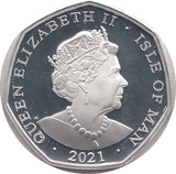 2021 50P THE WHITE RABBIT ISLE OF MAN SILVER ( PROOF ) - 50P REGIONAL ISSUES - Cambridgeshire Coins