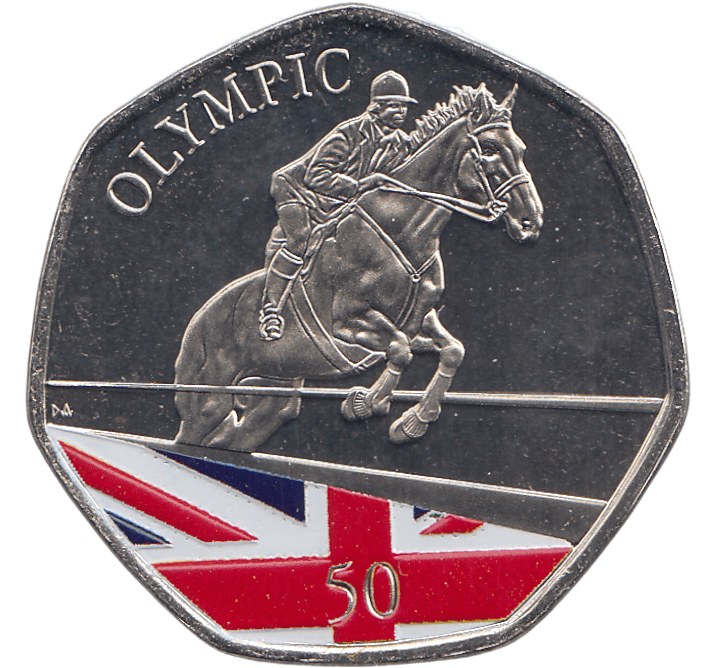 2021 50P TOKYO OLYMPIC HORSE RIDING ( BU ) - SILVER WORLD COINS - Cambridgeshire Coins