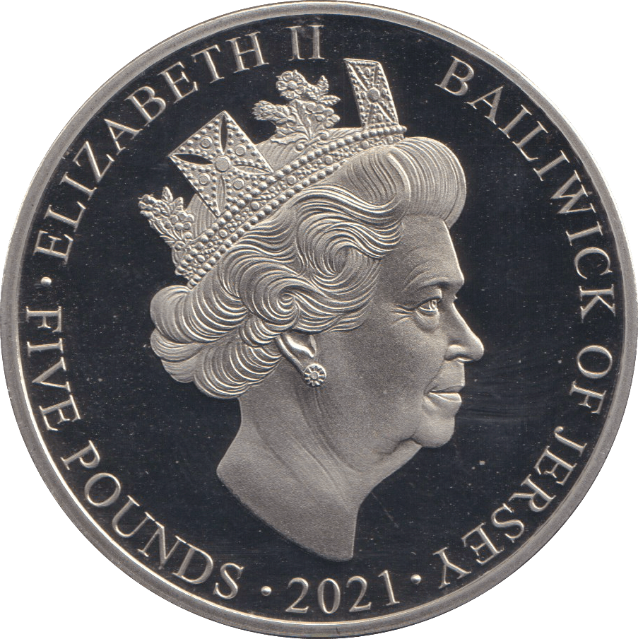 2021 95TH BIRTHDAY ELIZABETH II BAILIWICK OF GUERNSEY £5 PROOF - WORLD COINS - Cambridgeshire Coins