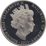 2021 95TH BIRTHDAY ELIZABETH II BAILIWICK OF GUERNSEY £5 PROOF - WORLD COINS - Cambridgeshire Coins