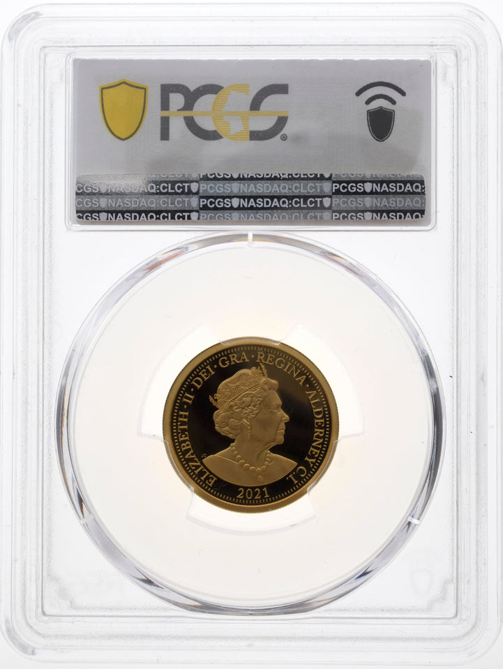 2021 ALDERNEY GOLD PROOF SOVEREIGN GEORGE AND THE DRAGON ( PCGS ) PR70DCAM - NGC GOLD COINS - Cambridgeshire Coins