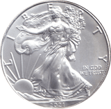 2021 AMERICAN EAGLE SILVER DOLLAR 1 OZ FINE SILVER USA - SILVER WORLD COINS - Cambridgeshire Coins