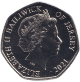 2021 BAILIWICK OF JERSEY POPPY 50P BU - 50P REGIONAL ISSUE - Cambridgeshire Coins
