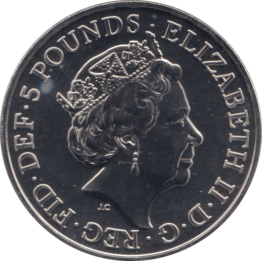 2021 BRILLIANT UNCIRCULATED £5 QUEENS BEASTS WHITE GREYHOUND OF RICHMOND BU - £5 BU - Cambridgeshire Coins