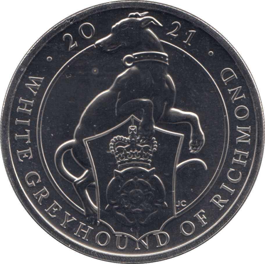2021 BRILLIANT UNCIRCULATED £5 QUEENS BEASTS WHITE GREYHOUND OF RICHMOND BU - £5 BU - Cambridgeshire Coins