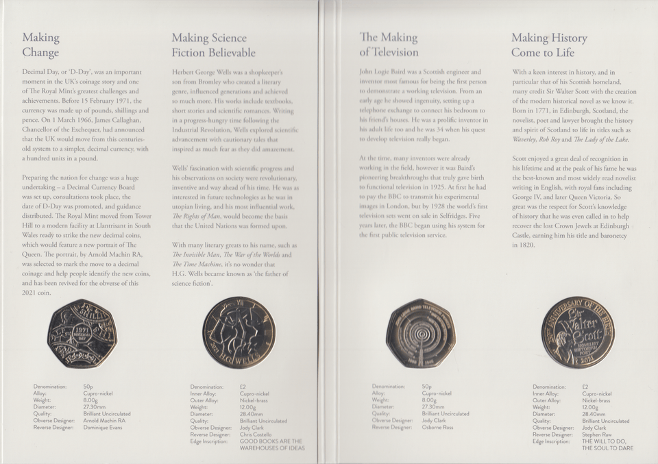 2021 BRILLIANT UNCIRCULATED ANNUAL COIN SET - Brilliant Uncirculated Year Sets - Cambridgeshire Coins