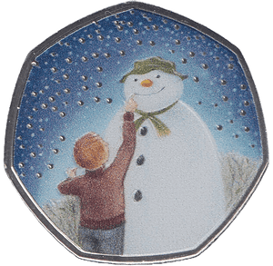 2021 BRILLIANT UNCIRCULATED COLOURISEDTHE SNOWMAN FIFTY PENCE - 50p BU - Cambridgeshire Coins