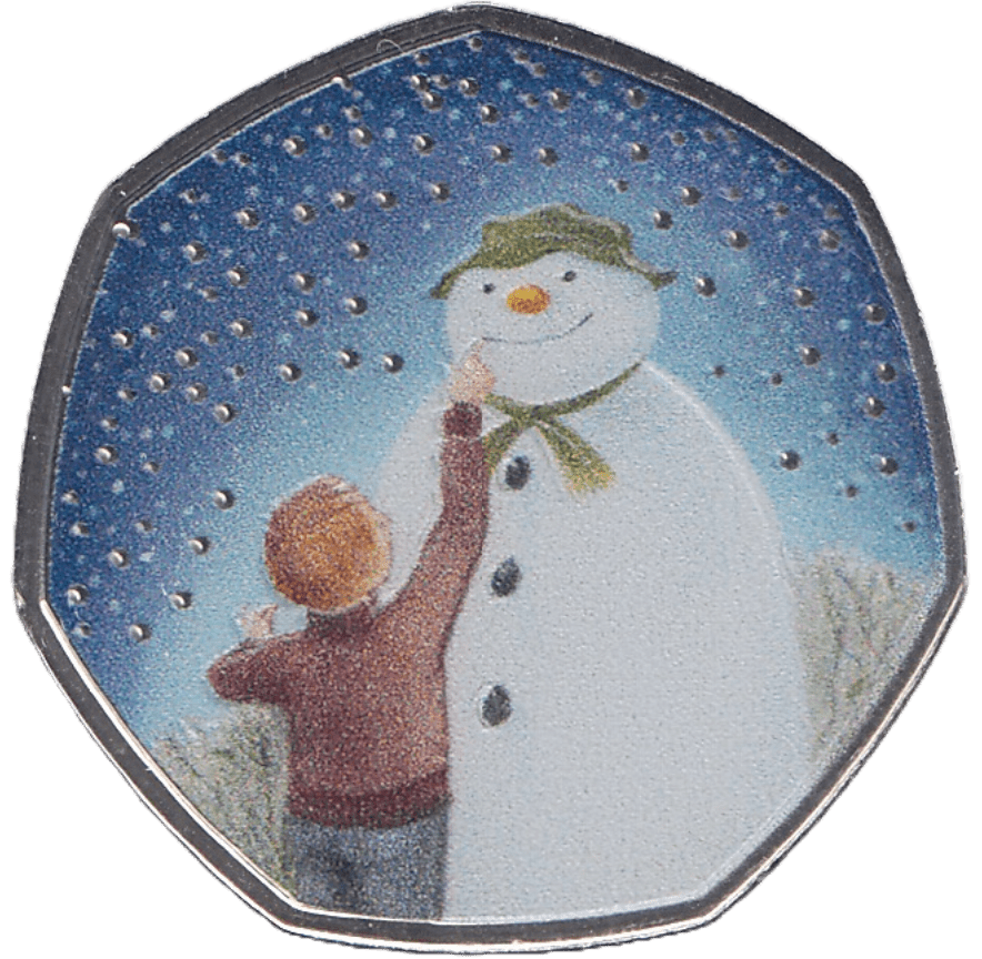 2021 BRILLIANT UNCIRCULATED COLOURISEDTHE SNOWMAN FIFTY PENCE - 50p BU - Cambridgeshire Coins