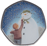 2021 BRILLIANT UNCIRCULATED COLOURISEDTHE SNOWMAN FIFTY PENCE - 50p BU - Cambridgeshire Coins