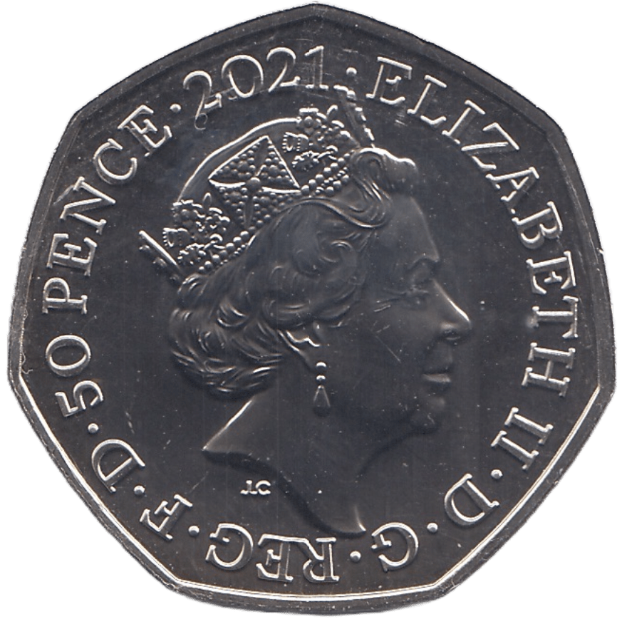 2021 BRILLIANT UNCIRCULATED COLOURISEDTHE SNOWMAN FIFTY PENCE - 50p BU - Cambridgeshire Coins
