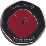 2021 BU 50P BAILIWICK OF GUERNSEY POPPY - WORLD COINS - Cambridgeshire Coins