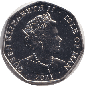 2021 BU 50P ISLE OF MAN THE QUEEN CRIED FASTER! FASTER! - WORLD COINS - Cambridgeshire Coins