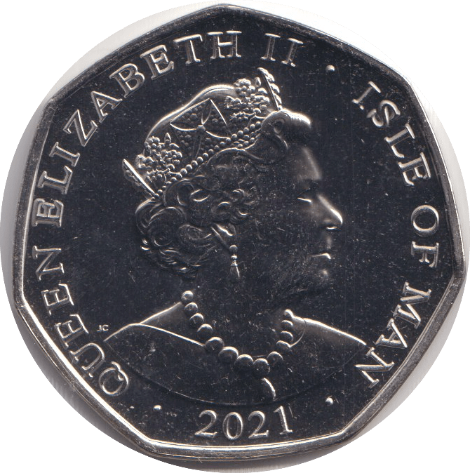2021 BU 50P ISLE OF MAN THE QUEEN CRIED FASTER! FASTER! - WORLD COINS - Cambridgeshire Coins