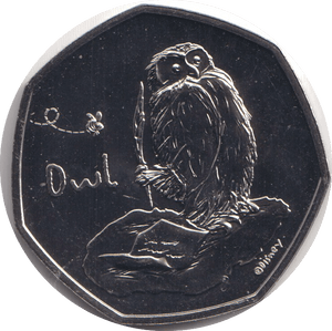 2021 BU 50P OWL - WORLD COINS - Cambridgeshire Coins