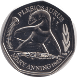 2021 BU 50P PLESIOSAURUS - WORLD COINS - Cambridgeshire Coins