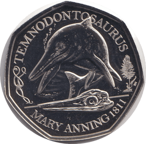 2021 BU 50P TEMNODONTOSAURUS - WORLD COINS - Cambridgeshire Coins