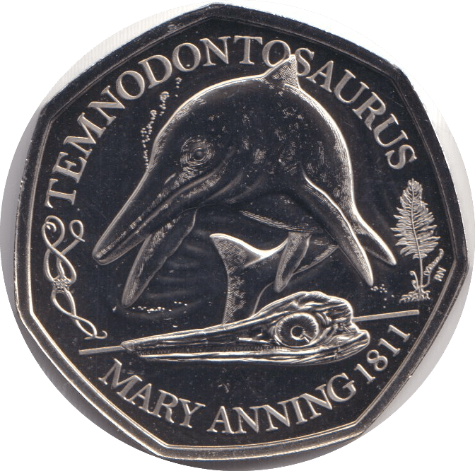 2021 BU 50P TEMNODONTOSAURUS - WORLD COINS - Cambridgeshire Coins