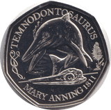2021 BU 50P TEMNODONTOSAURUS - WORLD COINS - Cambridgeshire Coins