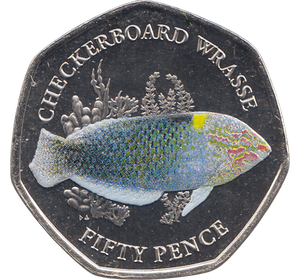 2021 CHECKERBOARD WRASSE 50P ( BU ) - Cambridgeshire Coins