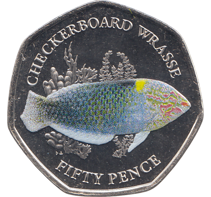 2021 CHECKERBOARD WRASSE 50P ( BU ) - Cambridgeshire Coins