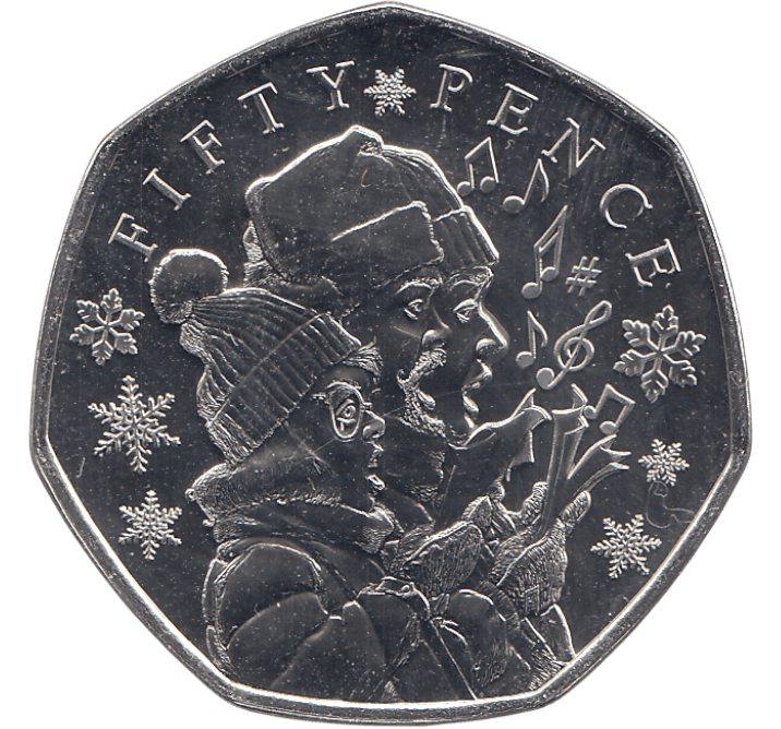 2021 CHRISTMAS 50P CAROL SINGING BAILIWICK OF GUERNSEY ( BU ) - 50p BU - Cambridgeshire Coins