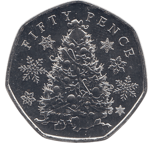 2021 CHRISTMAS 50P CHRISTMAS TREE BAILIWICK OF GUERNSEY ( BU ) - 50p BU - Cambridgeshire Coins