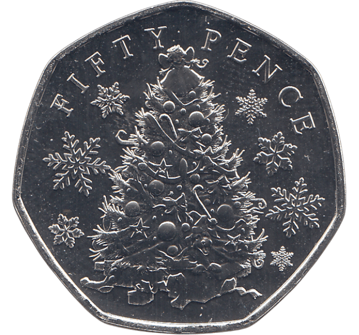 2021 CHRISTMAS 50P CHRISTMAS TREE BAILIWICK OF GUERNSEY ( BU ) - 50p BU - Cambridgeshire Coins