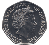2021 CHRISTMAS 50P CHRISTMAS TREE BAILIWICK OF GUERNSEY ( BU ) - 50p BU - Cambridgeshire Coins