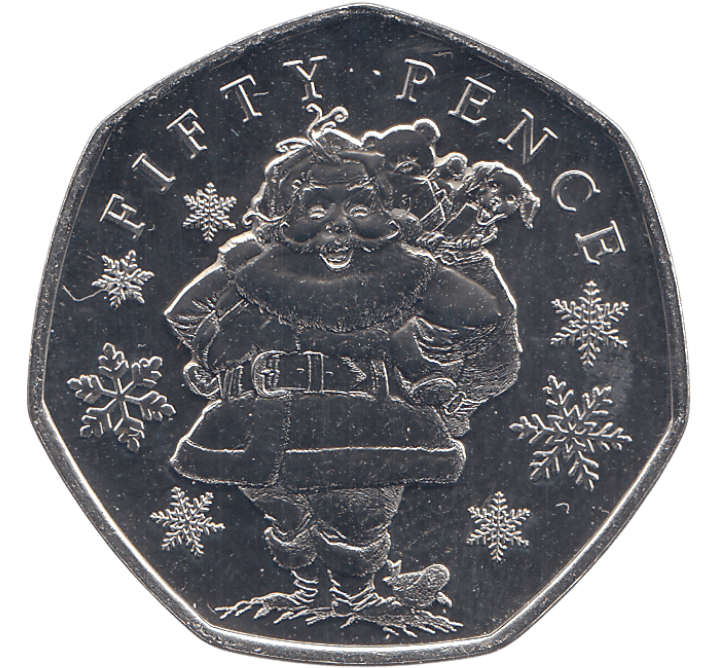 2021 CHRISTMAS 50P SANTA BAILIWICK OF GUERNSEY ( BU ) - 50p BU - Cambridgeshire Coins