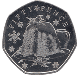 2021 CHRISTMAS 50P XMAS PUDDING BAILIWICK OF GUERNSEY ( BU ) - 50p BU - Cambridgeshire Coins