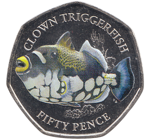 2021 CLOWN TRIGGERFISH 50P ( BU ) - Cambridgeshire Coins