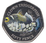 2021 CLOWN TRIGGERFISH 50P ( BU ) - Cambridgeshire Coins
