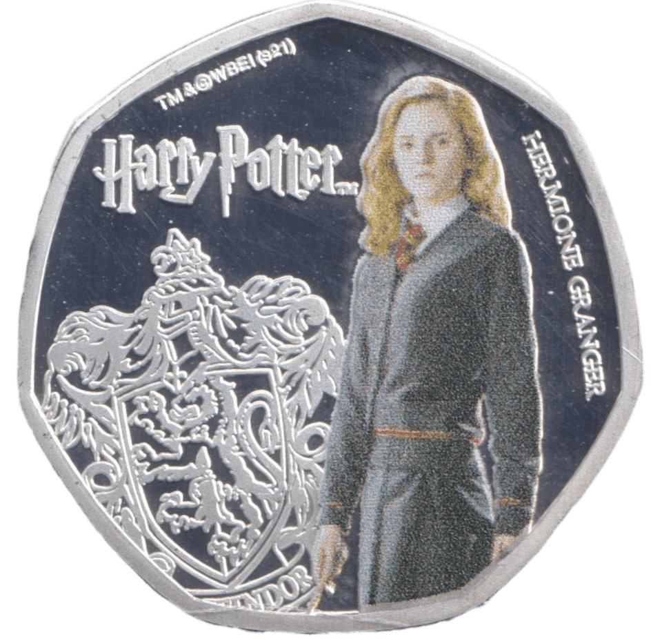 2021 COLOURED SILVER PLATED 50P HARRY POTTER HERMIONE GRANGER ( PROOF ) - 50p PROOF - Cambridgeshire Coins
