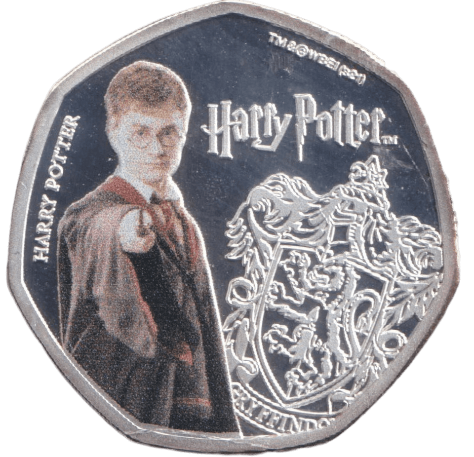 2021 COLOURED SILVER PLATED 50P HARRY POTTER ( PROOF ) - 50p PROOF - Cambridgeshire Coins