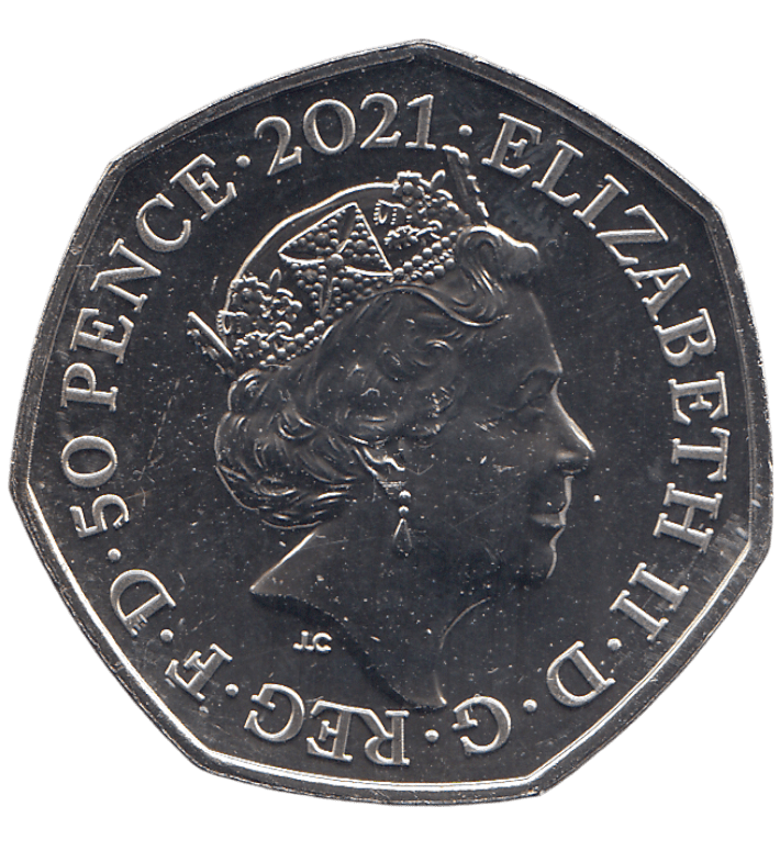 2021 COLOURISED PLESIOSAURUS 50P ( BU ) - 50P REGIONAL ISSUE - Cambridgeshire Coins