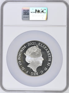 2021 FIVE OUNCE SILVER PROOF £10 GOTHIC CROWN NGC PF68 ULTRA CAMEO - NGC SILVER COINS - Cambridgeshire Coins