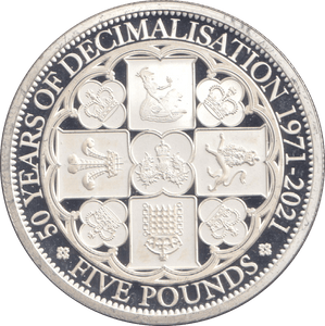 2021 FIVE POUNDS 50 YEARS OF DECIMAL - WORLD COINS - Cambridgeshire Coins