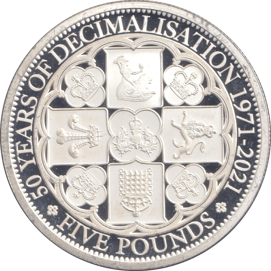 2021 FIVE POUNDS 50 YEARS OF DECIMAL - WORLD COINS - Cambridgeshire Coins