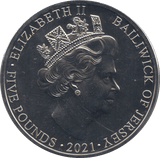 2021 FIVE POUNDS BAILIWICK OF JERSEY - WORLD COINS - Cambridgeshire Coins
