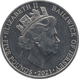 2021 FIVE POUNDS BAILIWICK OF JERSEY - WORLD COINS - Cambridgeshire Coins