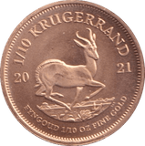 2021 GOLD KRUGERRNAD 1/10TH OUNCE ( BU ) - GOLD WORLD COINS - Cambridgeshire Coins