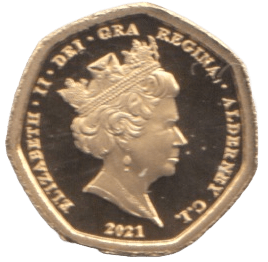 2021 GOLD PROOF 1/8 SOVEREIGN ALDERNEY - Gold World Coins - Cambridgeshire Coins