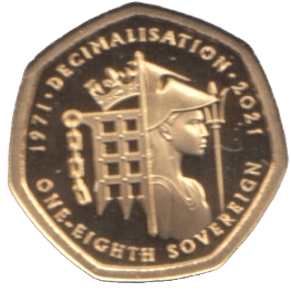 2021 GOLD PROOF 1/8 SOVEREIGN ALDERNEY - Gold World Coins - Cambridgeshire Coins
