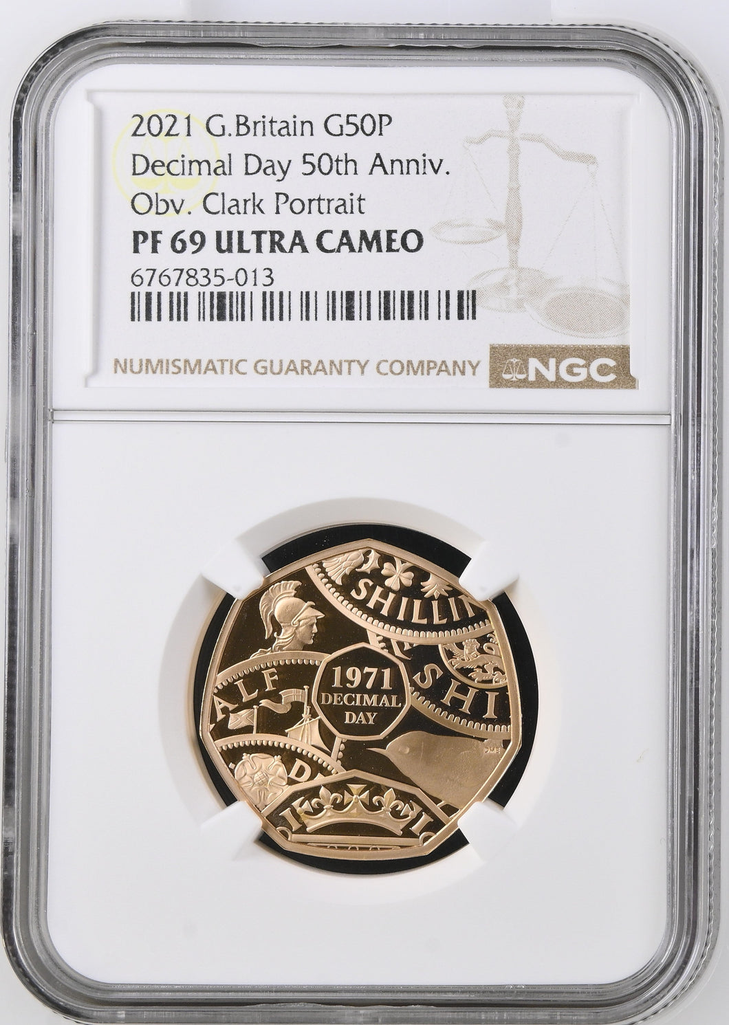 2021 GOLD PROOF 50P DECIMAL DAY ULTRA CAMEO PF 69 - NGC GOLD 50P - Cambridgeshire Coins