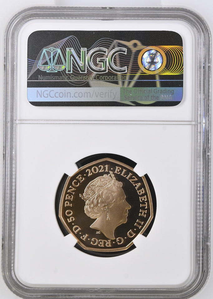2021 GOLD PROOF 50P DECIMAL DAY ULTRA CAMEO PF 70 - NGC GOLD 50P - Cambridgeshire Coins