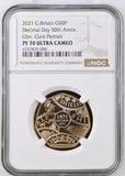 2021 GOLD PROOF 50P DECIMAL DAY ULTRA CAMEO PF 70 - NGC GOLD 50P - Cambridgeshire Coins