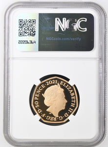 2021 GOLD PROOF 50P JOHN LOGIE BAIRD PF 70 ULTRA CAMEO - NGC GOLD 50P - Cambridgeshire Coins